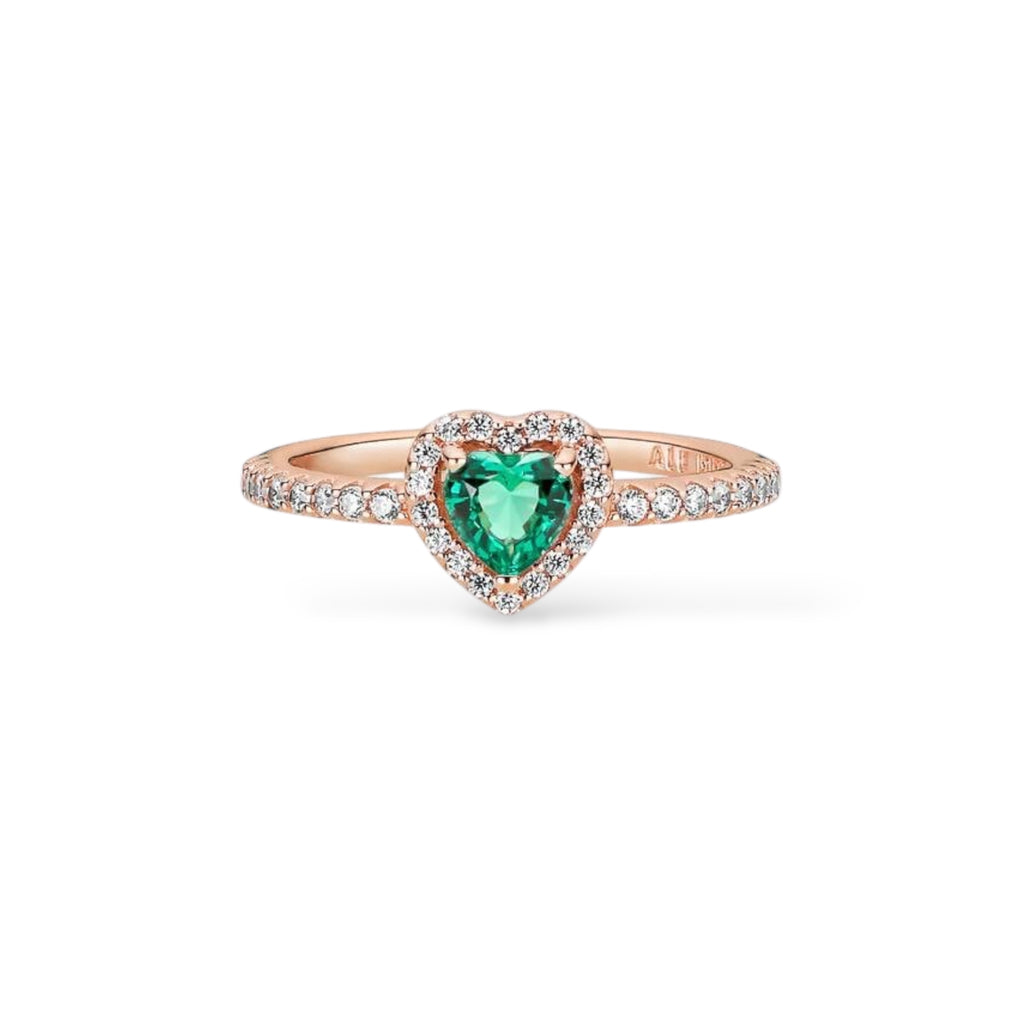 Cœur vert or rose