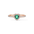 Cœur vert or rose
