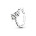 Bague Scintillante Cœur Double